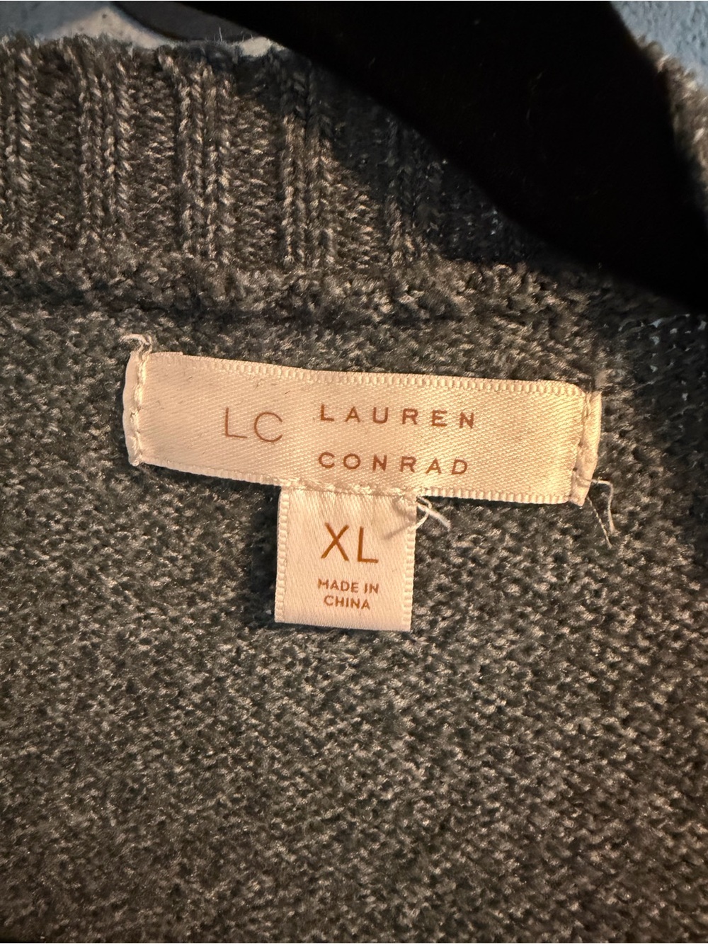 LC Lauren Conrad Gray Ruffle Open-Front Cardigan - Picture 2 of 3